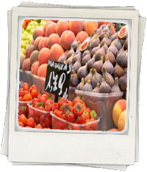 Polaroid of market stall